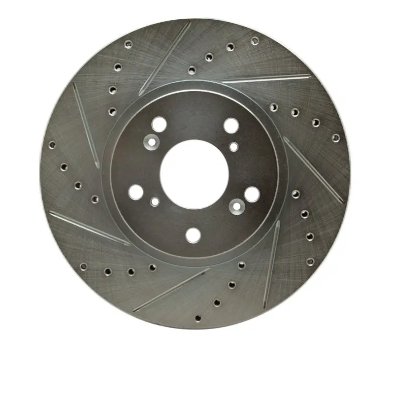 R1 04-08 Acura Tl Front Left Drilled & Slotted Silver Brake Rotor 1