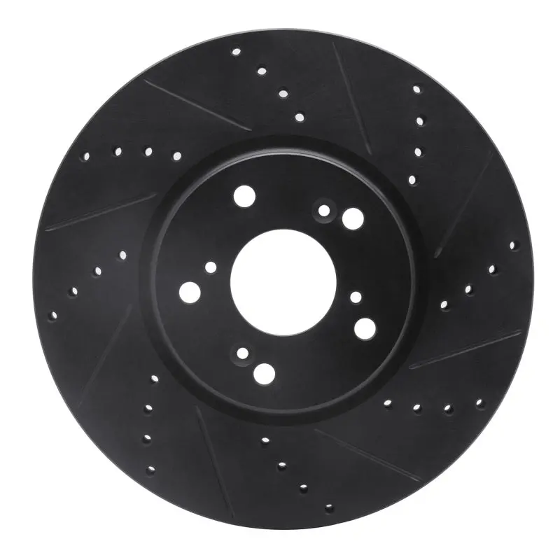 R1 04-08 Acura Tl Front Right Drilled & Slotted Black Brake Rotor 1