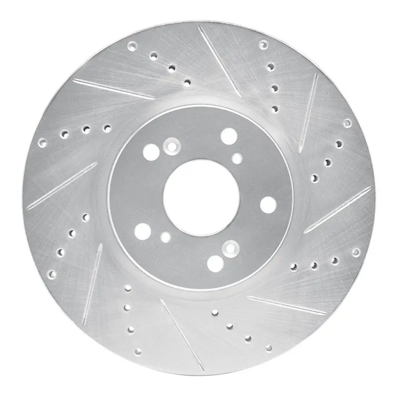 R1 04-08 Acura Tl Front Right Drilled & Slotted Silver Brake Rotor 1