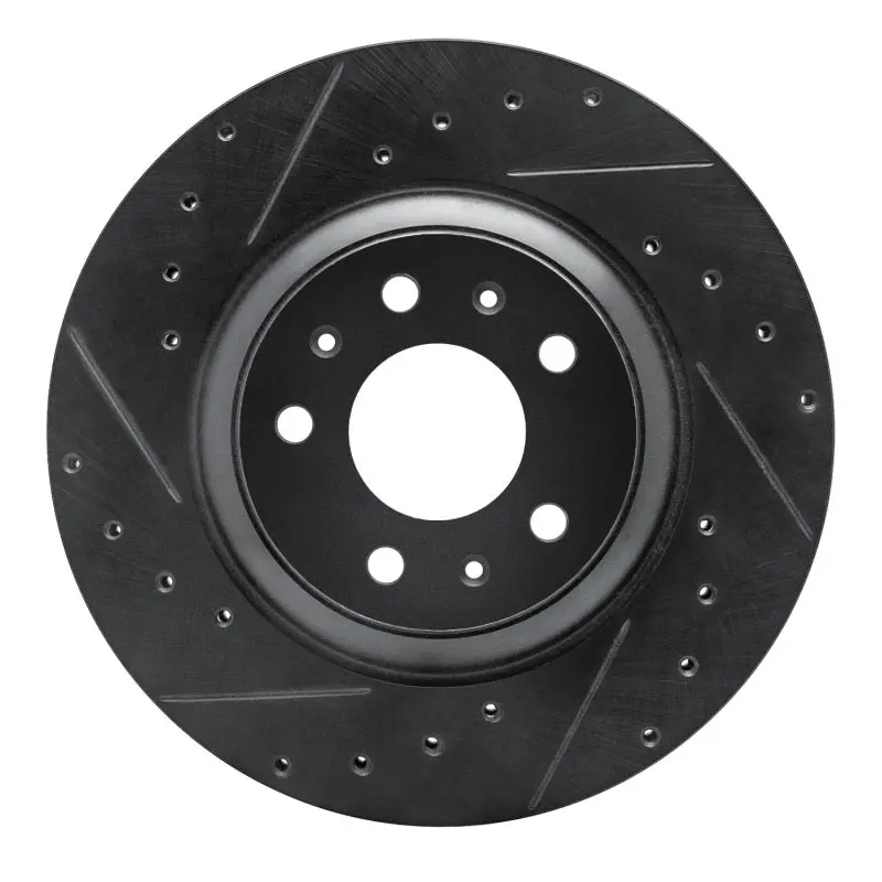 R1 04-08 Cadillac Cts Front Left Drilled & Slotted Black Brake Rotor 1