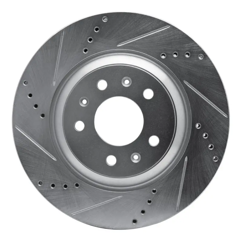 R1 04-08 Cadillac Cts Front Left Drilled & Slotted Silver Brake Rotor 1