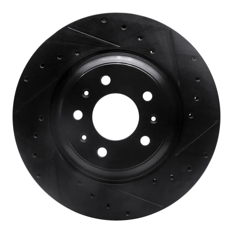 R1 04-08 Cadillac Cts Front Right Drilled & Slotted Black Brake Rotor 1