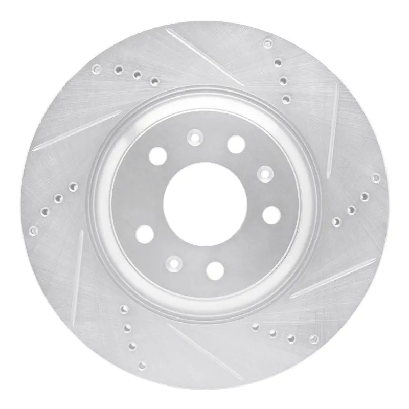 R1 04-08 Cadillac Cts Front Right Drilled & Slotted Silver Brake Rotor 1