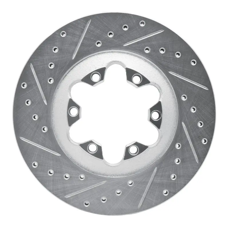 R1 04-08 Chevrolet Colorado Front Left Drilled & Slotted Silver Brake Rotor 1