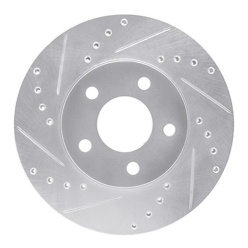 R1 04-08 Chevrolet Malibu Front Left Drilled & Slotted Silver Brake Rotor 1