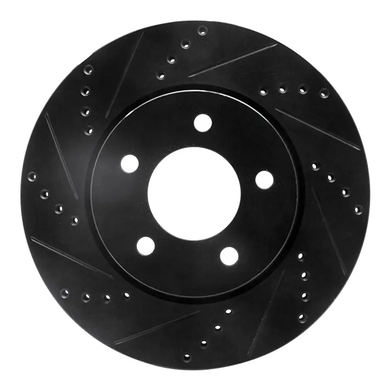 R1 04-08 Chrysler Pacifica Front Left Drilled & Slotted Black Brake Rotor 1
