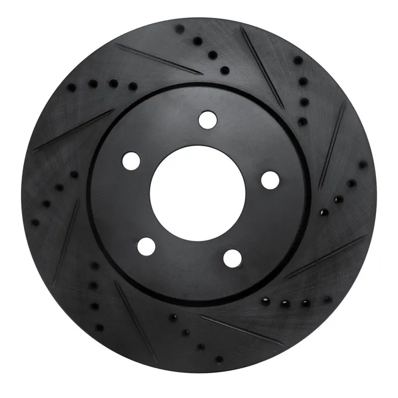 R1 04-08 Chrysler Pacifica Front Right Drilled & Slotted Black Brake Rotor 1