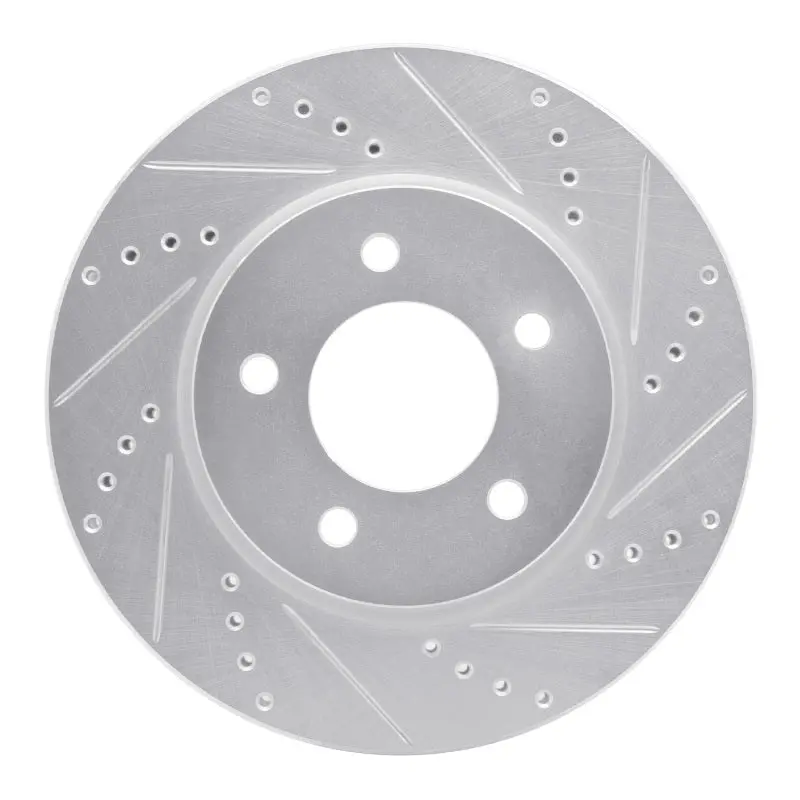 R1 04-08 Chrysler Pacifica Front Right Drilled & Slotted Silver Brake Rotor 1