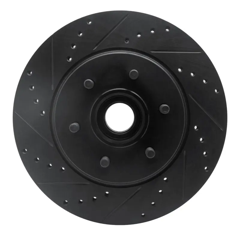 R1 04-08 Ford F-150 Rwd Front Left Drilled & Slotted Black Brake Rotor 1