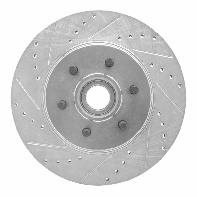 R1 04-08 Ford F-150 Rwd Front Left Drilled & Slotted Silver Brake Rotor 1