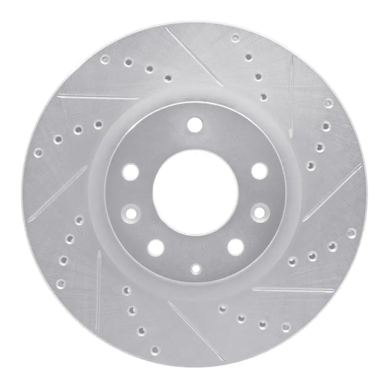 R1 04-08 Mazda Rx-8 Front Right Drilled & Slotted Silver Brake Rotor 1