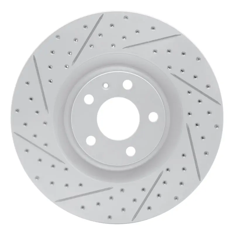 R1 04-09 Audi S4 Front Left Drilled & Slotted Geo-Carbon Rotor 1