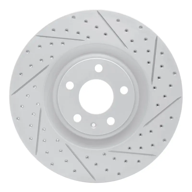 R1 04-09 Audi S4 Front Right Drilled & Slotted Geo-Carbon Rotor 1