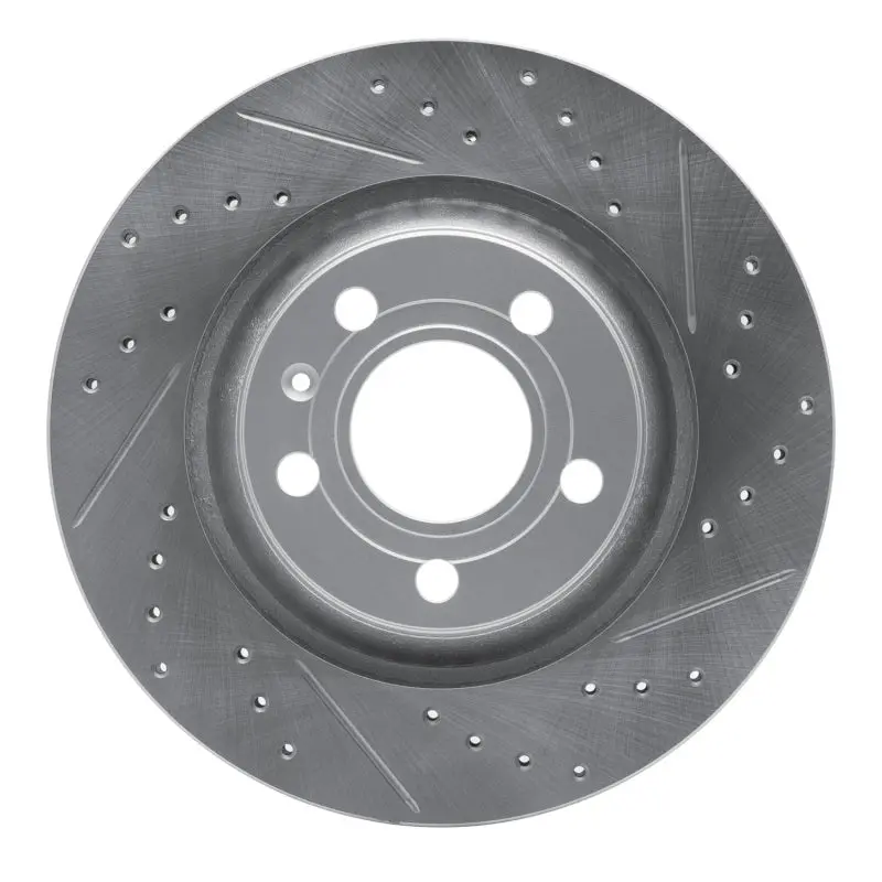 R1 04-09 Audi S4 Rear Right Drilled & Slotted Geo-Carbon Rotor 1