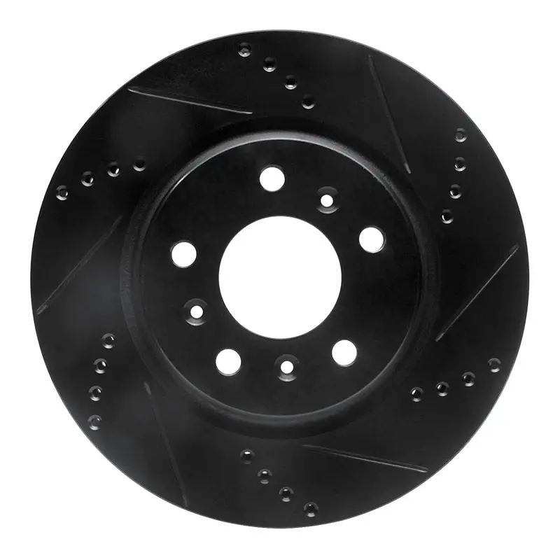 R1 04-09 Buick Lacrosse Front Right Drilled & Slotted Black Brake Rotor 1