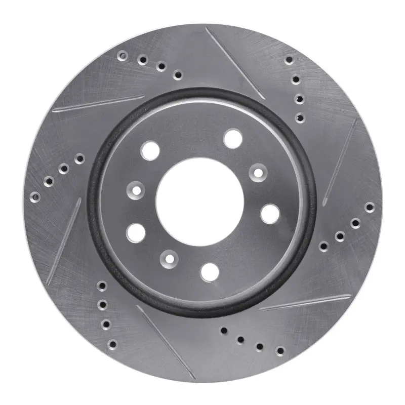R1 04-09 Buick Terraza Front Right Drilled & Slotted Silver Brake Rotor 1