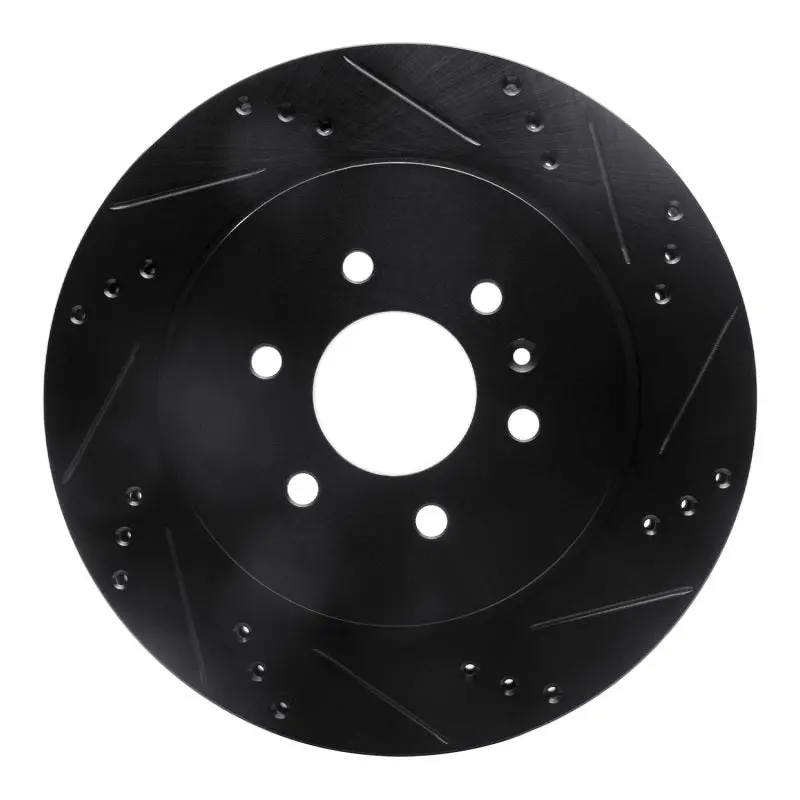 R1 04-09 Cadillac Srx Rear Right Drilled & Slotted Black Brake Rotor 1