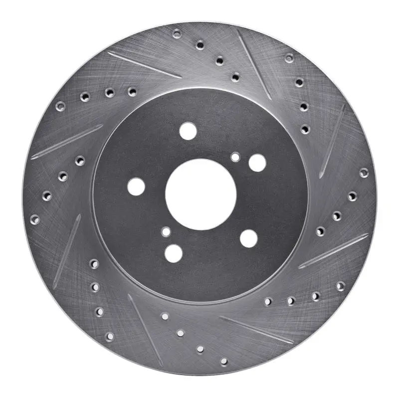 R1 04-09 Lexus Rx330 Front Right Drilled & Slotted Silver Brake Rotor 1