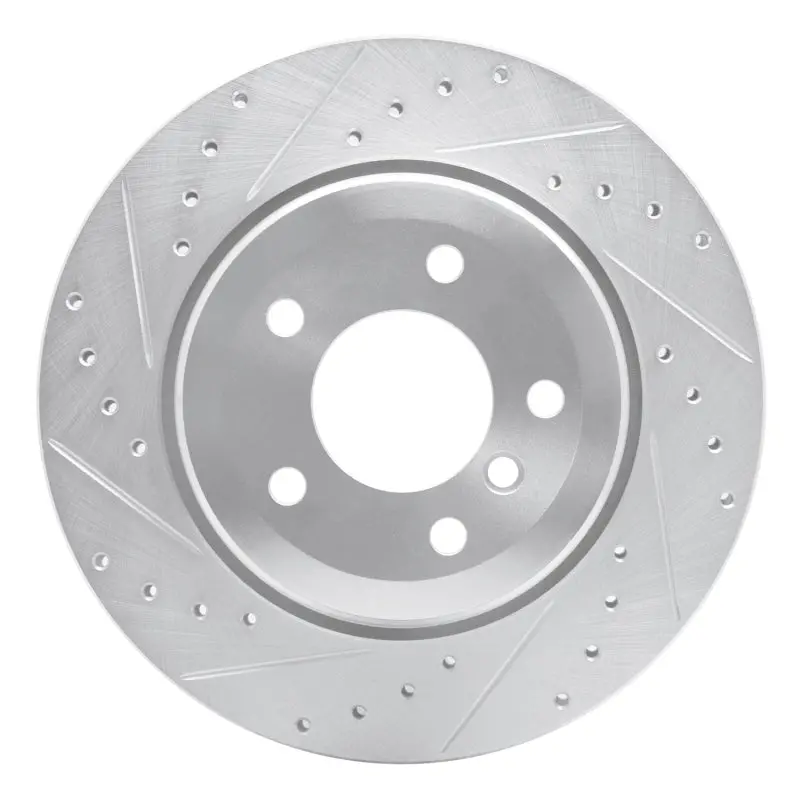 R1 04-10 Bmw 525I (Mexico) Rear Left Drilled & Slotted Silver Brake Rotor 1