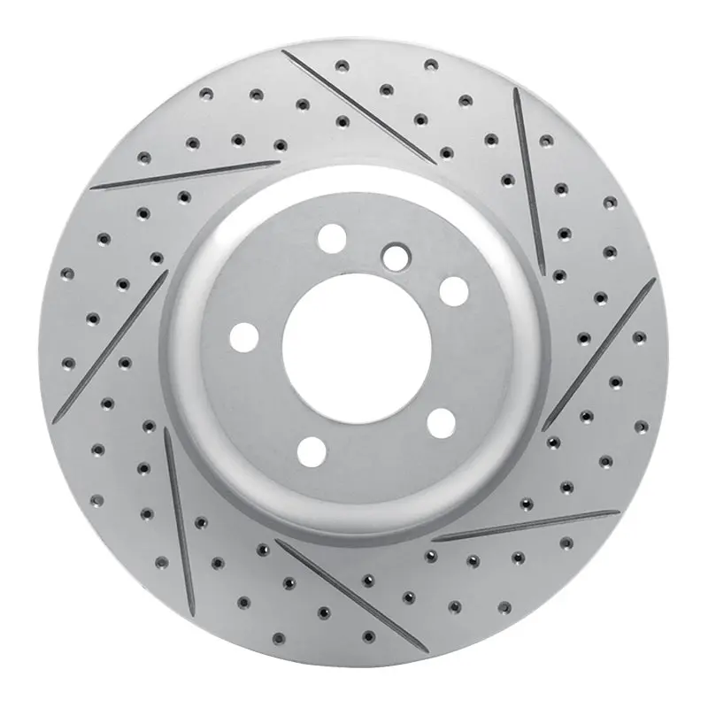 R1 04-10 Bmw 645Ci Front Right Drilled & Slotted Geo-Carbon Rotor 1