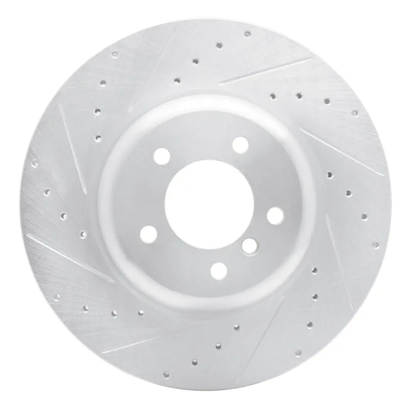 R1 04-10 Bmw 650I Convertible Front Left Drilled & Slotted Silver Brake Rotor 1
