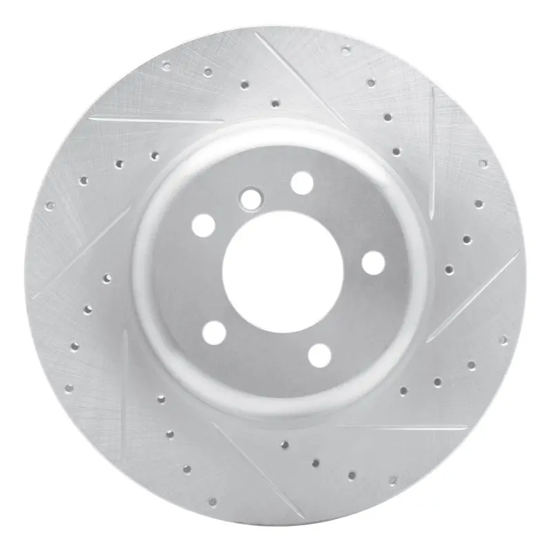 R1 04-10 Bmw 650I Coupe Front Right Drilled & Slotted Silver Brake Rotor 1