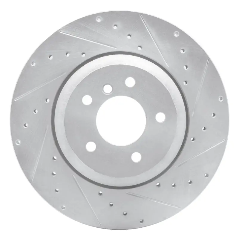 R1 04-10 Bmw 650I Coupe Rear Right Drilled & Slotted Silver Brake Rotor 1