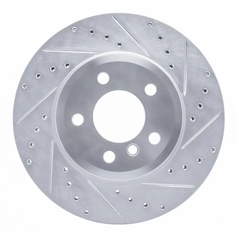 R1 04-10 Bmw X3 Front Right Drilled & Slotted Silver Brake Rotor 1