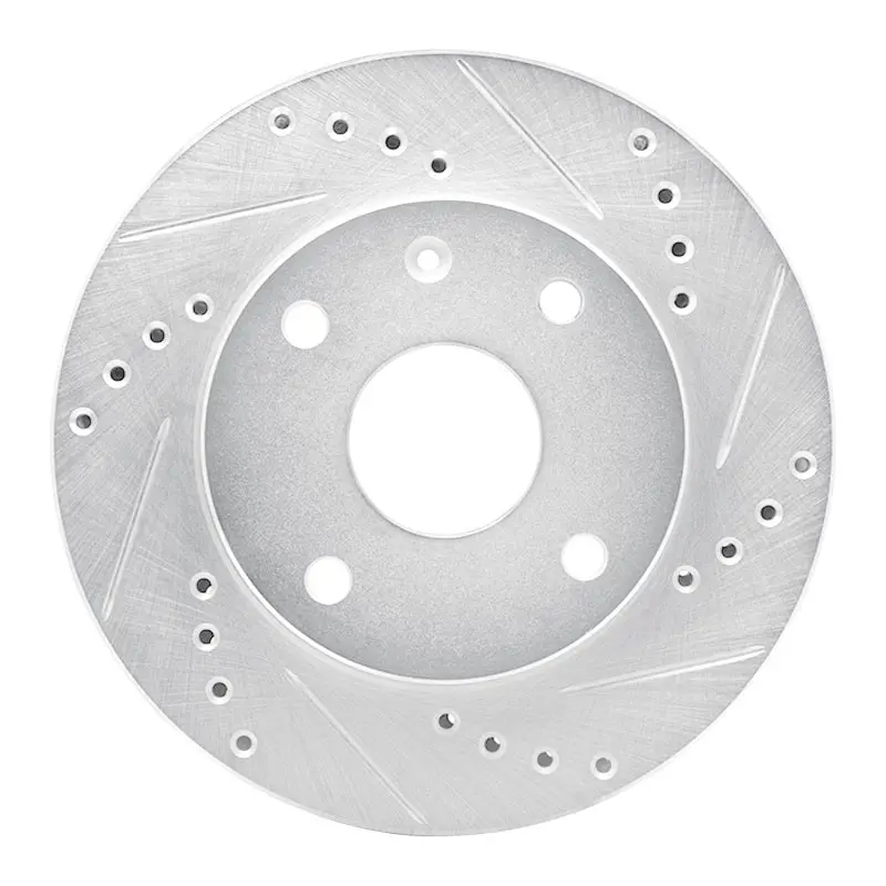 R1 04-10 Chevrolet Optra (Mexico) Front Right Drilled & Slotted Silver Brake Rotor 1