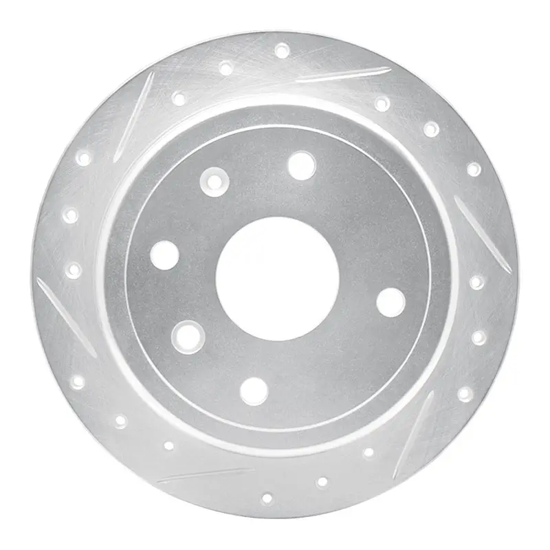 R1 04-10 Chevrolet Optra (Usa/Canada) Rear Left Drilled & Slotted Silver Brake Rotor 1