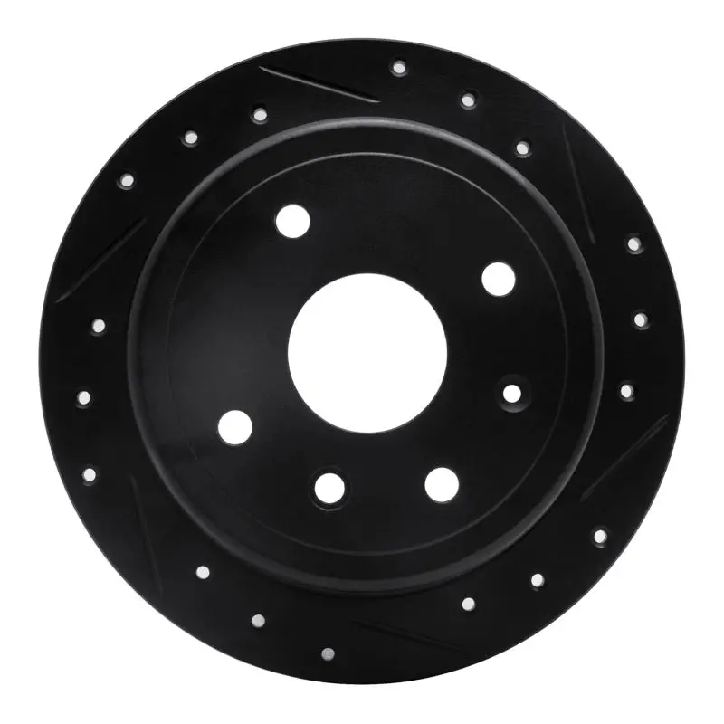 R1 04-10 Chevrolet Optra (Usa/Canada) Rear Right Drilled & Slotted Black Brake Rotor 1