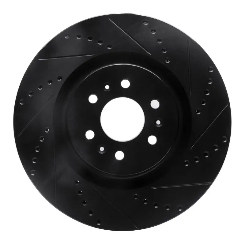 R1 04-11 Cadillac Cts Front Right Drilled & Slotted Black Brake Rotor 1