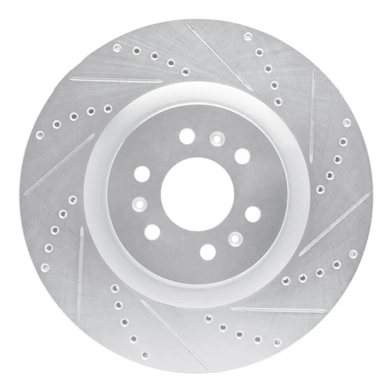 R1 04-11 Cadillac Cts Front Right Drilled & Slotted Silver Brake Rotor 1