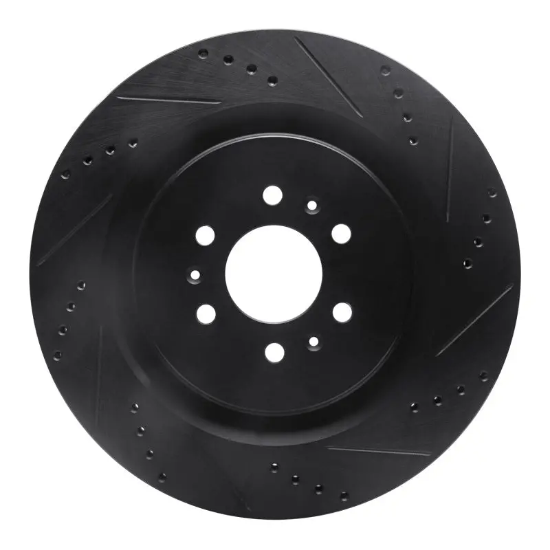 R1 04-11 Cadillac Cts Rear Right Drilled & Slotted Black Brake Rotor 1