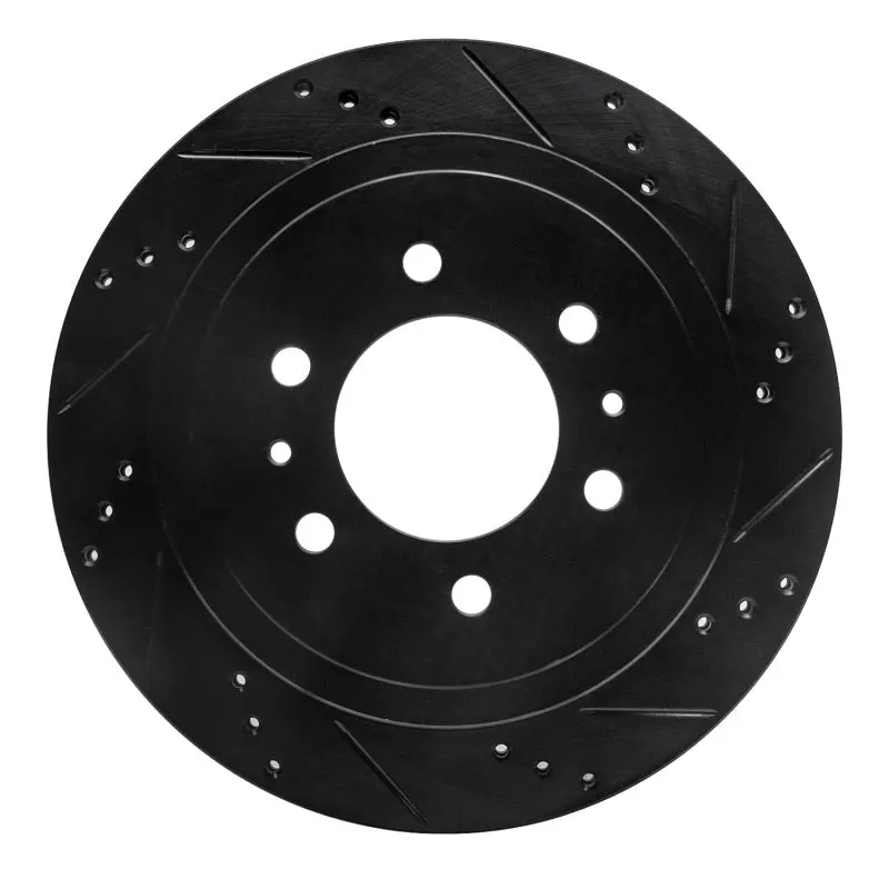 R1 04-11 Ford F-150 4Wd Rear Right Drilled & Slotted Black Brake Rotor 1