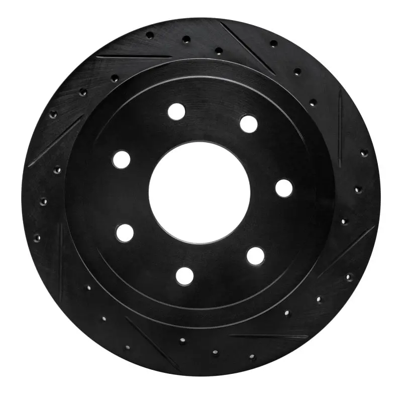 R1 04-11 Ford F-150 4Wd Rear Right Drilled & Slotted Black Brake Rotor 1