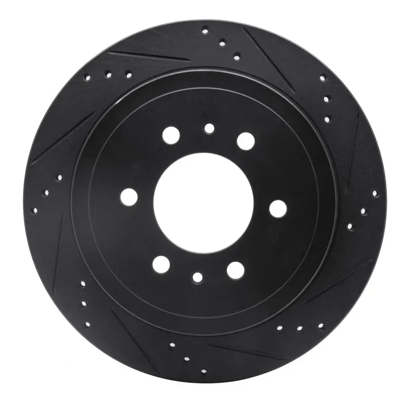 R1 04-11 Ford F-150 Rwd Rear Left Drilled & Slotted Black Brake Rotor 1