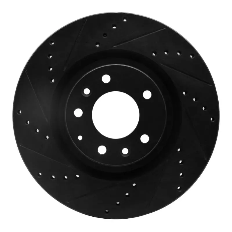 R1 04-11 Mazda Rx-8 Front Left Drilled & Slotted Black Brake Rotor 1