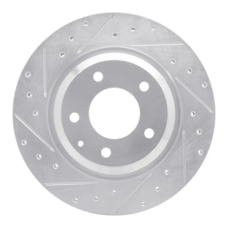 R1 04-11 Mazda Rx-8 Rear Left Drilled & Slotted Silver Brake Rotor 1