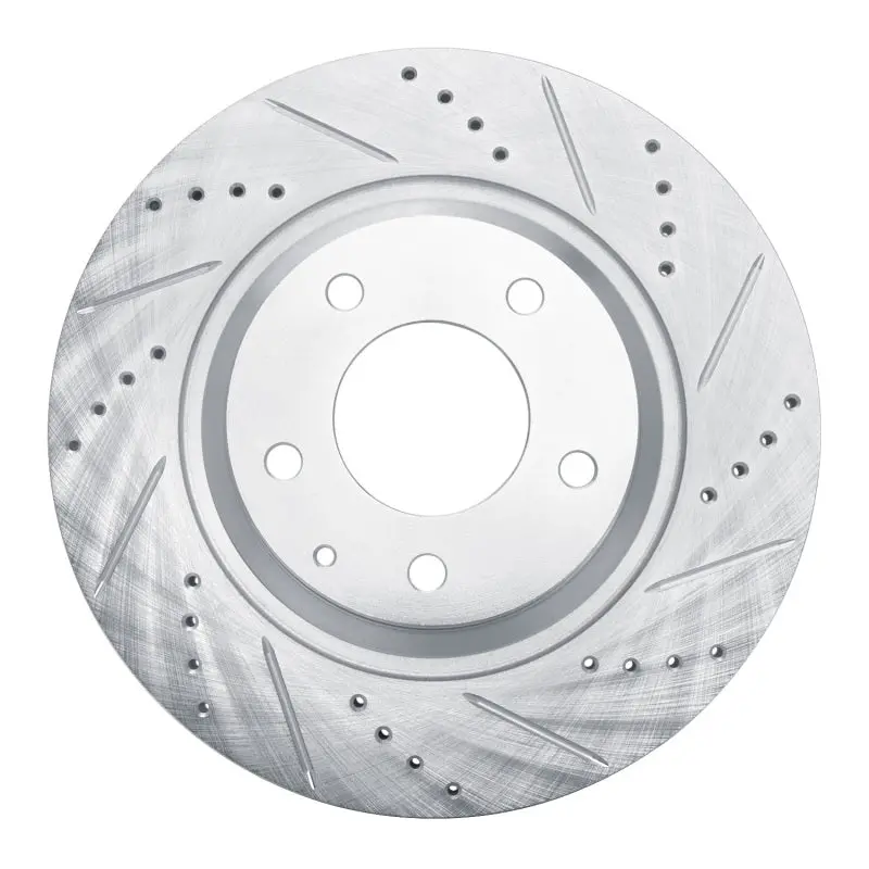 R1 04-11 Mazda Rx-8 Rear Right Drilled & Slotted Silver Brake Rotor 1