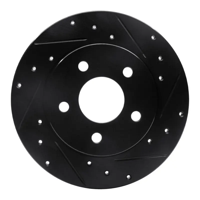 R1 04-12 Chevrolet Malibu Rear Right Drilled & Slotted Black Brake Rotor 1