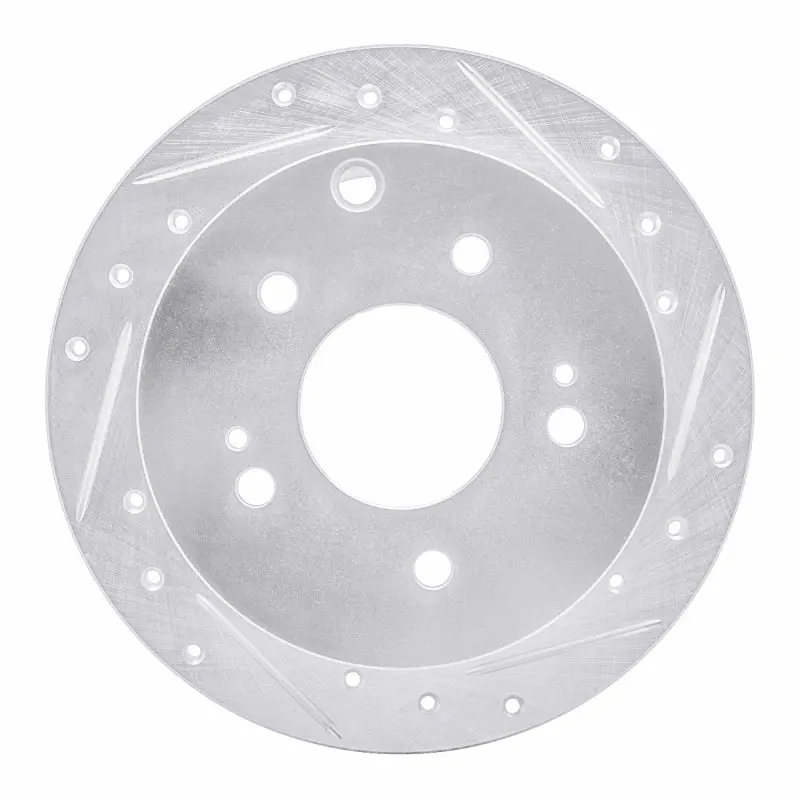 R1 04-12 Mitsubishi Eclipse Rear Right Drilled & Slotted Silver Brake Rotor 1