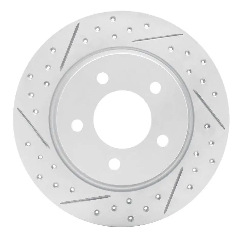 R1 04-13 Mazda 3 Rear Left Drilled & Slotted Geo-Carbon Rotor 1