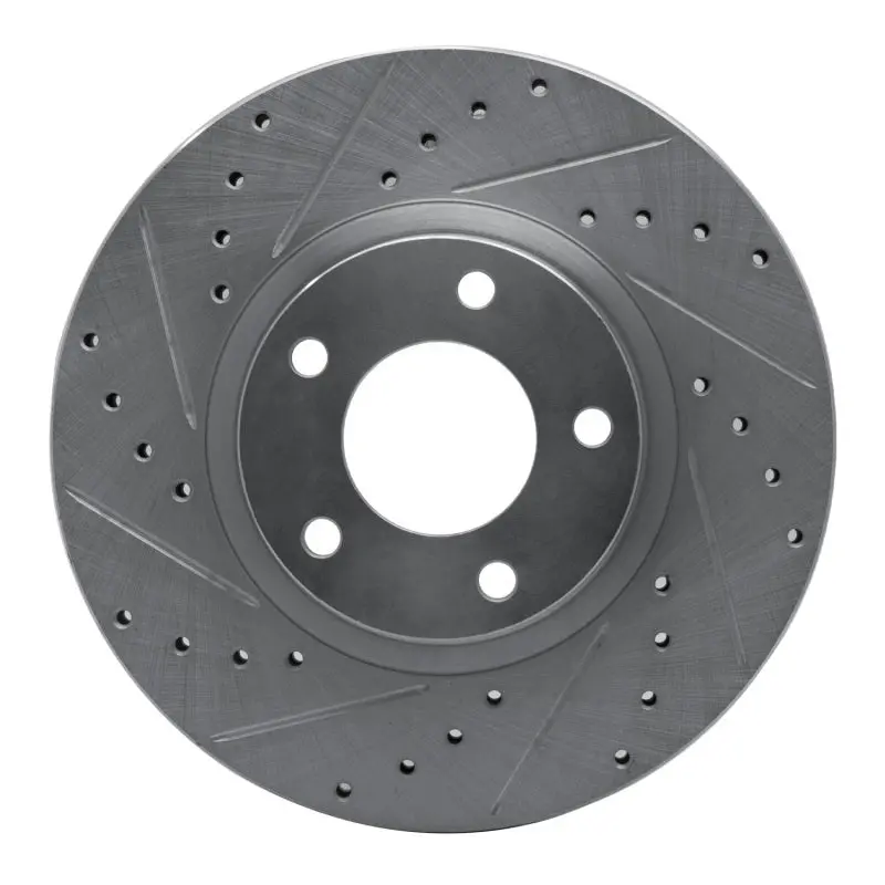 R1 04-15 Mazda 3 Front Left Drilled & Slotted Silver Brake Rotor 1