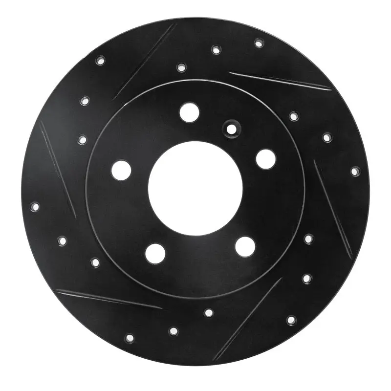 R1 04-16 Buick Allure Rear Left Drilled & Slotted Black Brake Rotor 1
