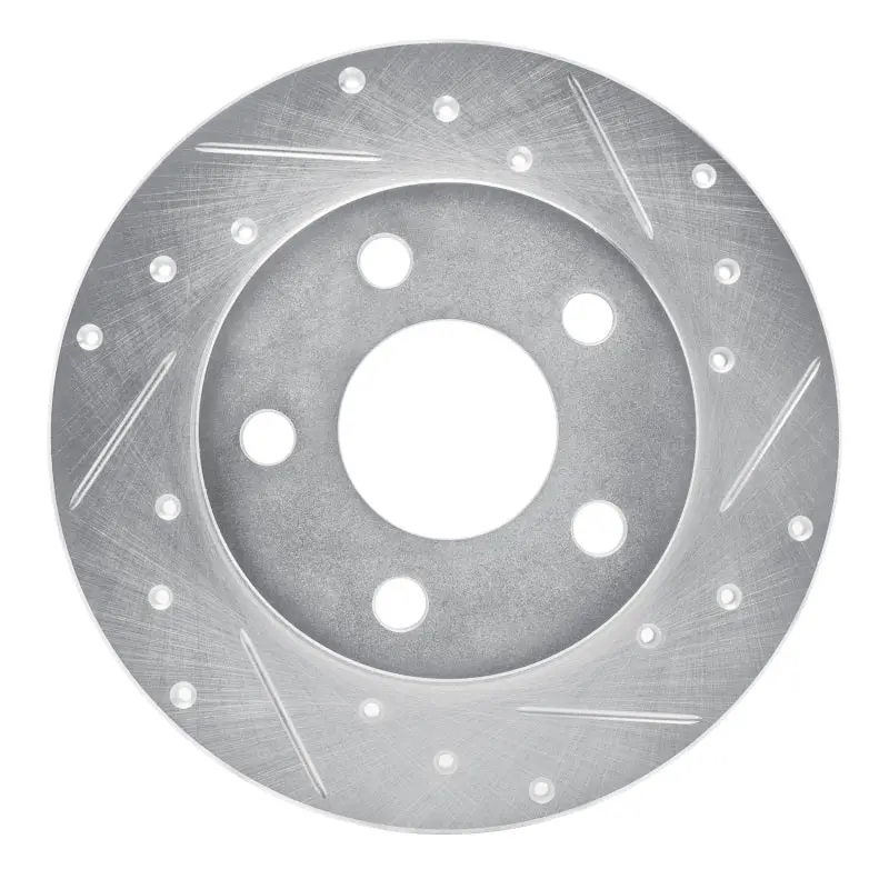 R1 04-16 Buick Allure Rear Right Drilled & Slotted Silver Brake Rotor 1