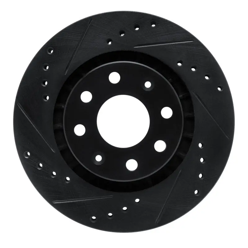 R1 04-17 Chevrolet Spark (Usa/Canada) Front Left Drilled & Slotted Black Brake Rotor 1