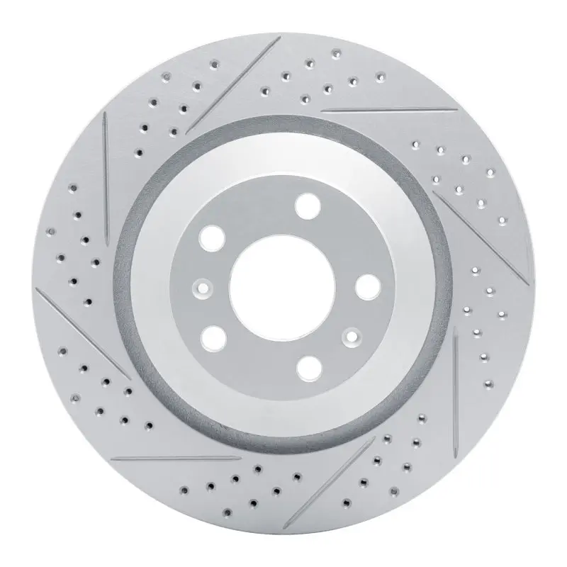 R1 04-18 Audi A8 Rear Left Drilled & Slotted Geo-Carbon Rotor 1
