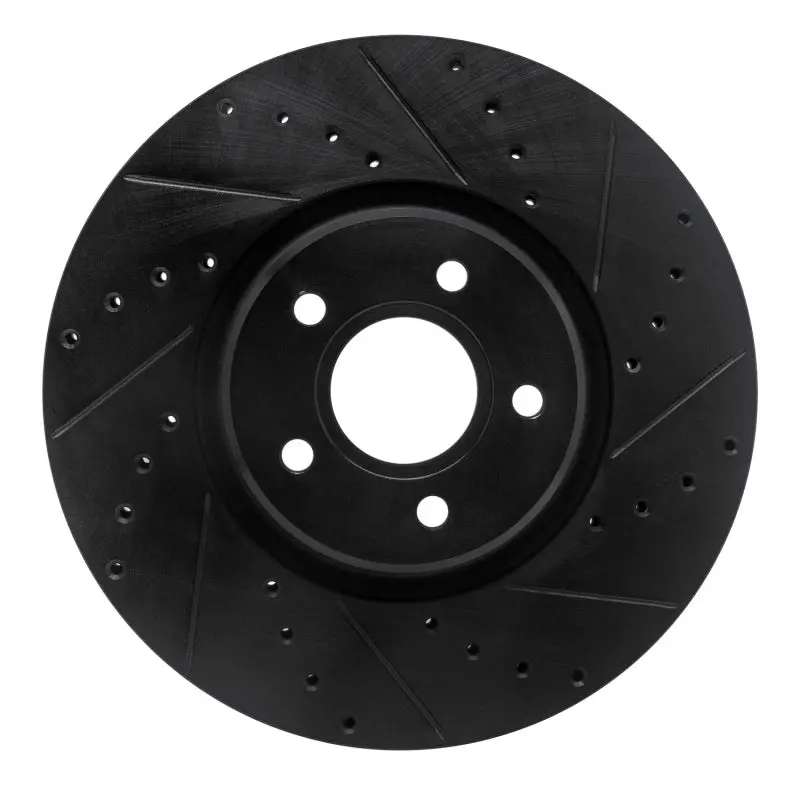 R1 04-19 Ford Transit Connect Front Right Drilled & Slotted Black Brake Rotor 1
