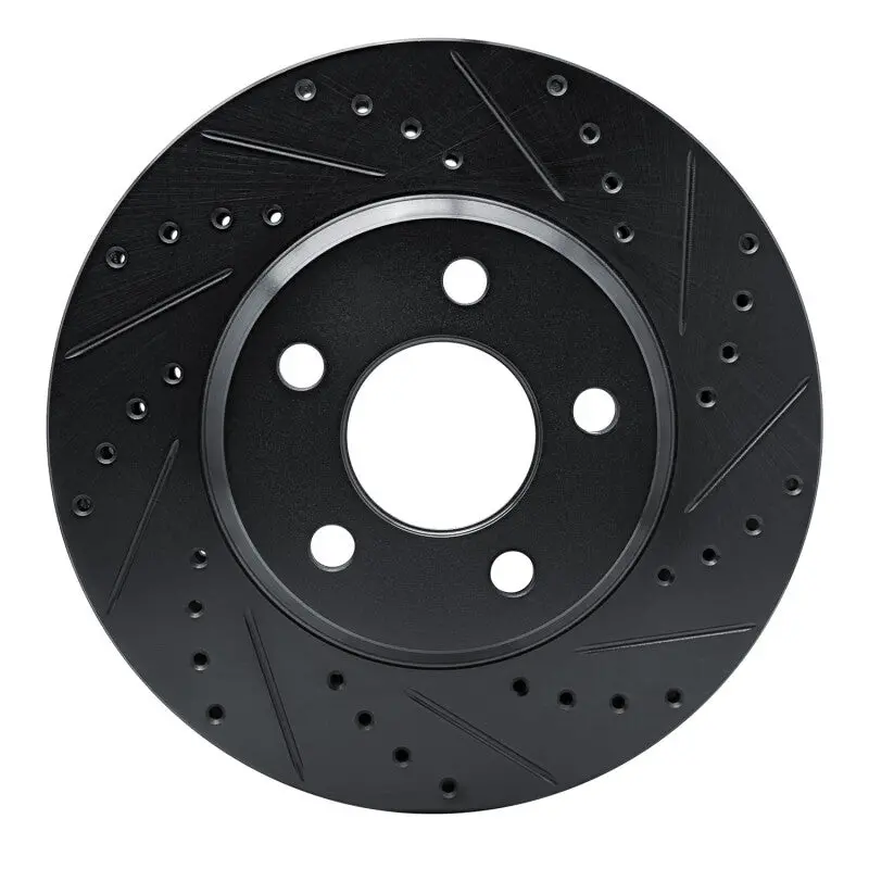 R1 05-05 Buick Lesabre Front Right Drilled & Slotted Black Brake Rotor 1